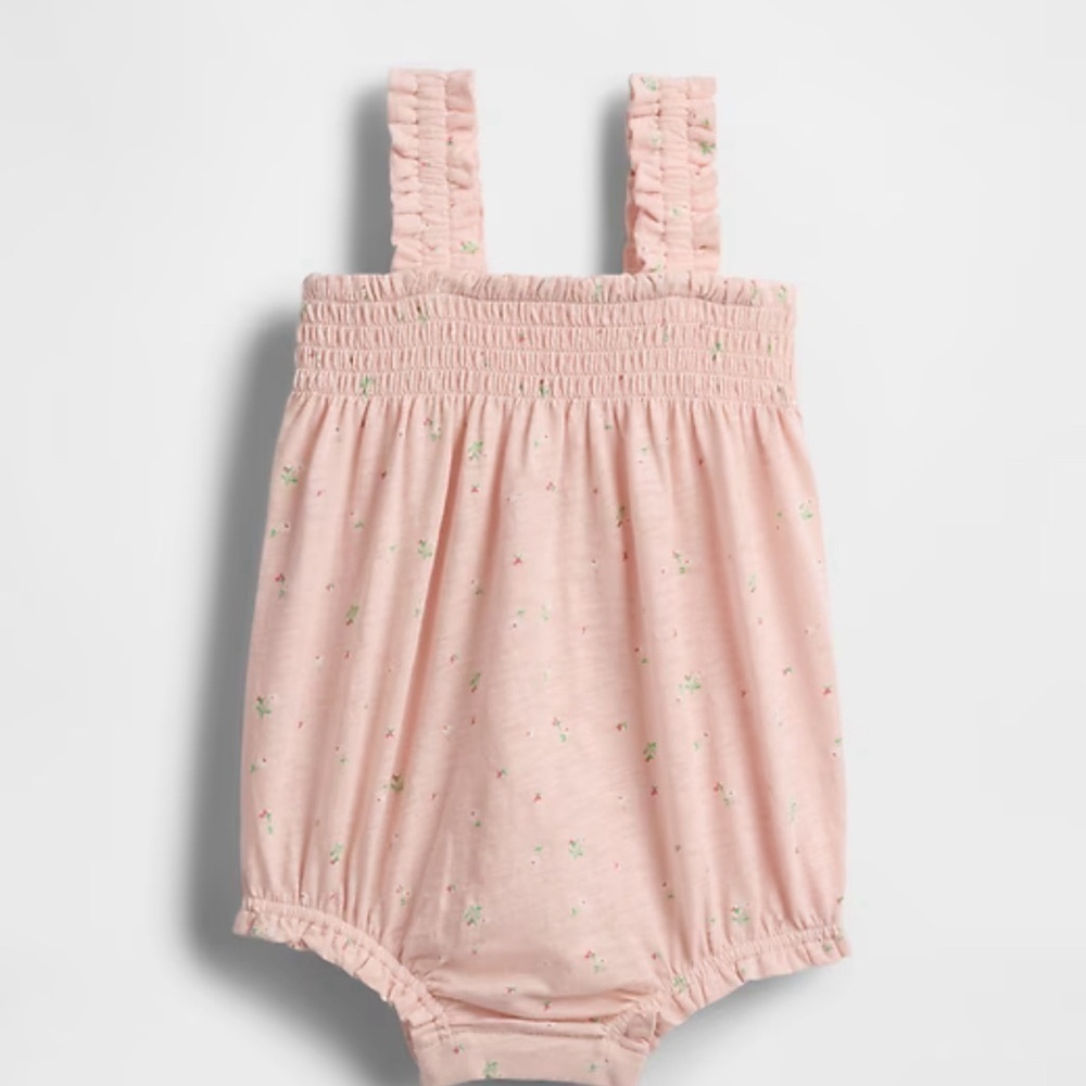 Smocked NWT GAP Pink Floral Kids One Piece